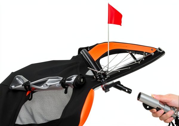 Gaderth Dog Bicycle Trailer Orange Aluminum Pet Carrier-2