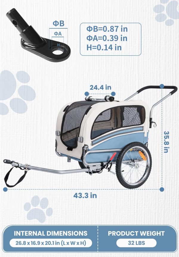 OSKAR BEBEHUT Dog Bicycle Trailer Safety Belt Weatherproof-3