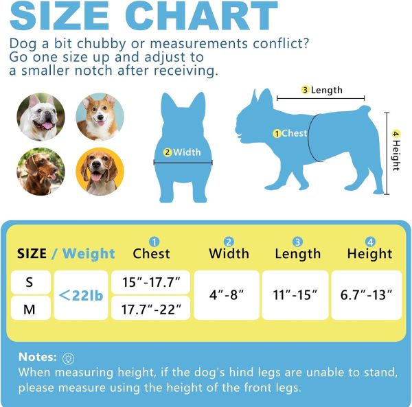 Inanil Dog Wheelchair Blue Aluminum Pet Mobility Aid-3