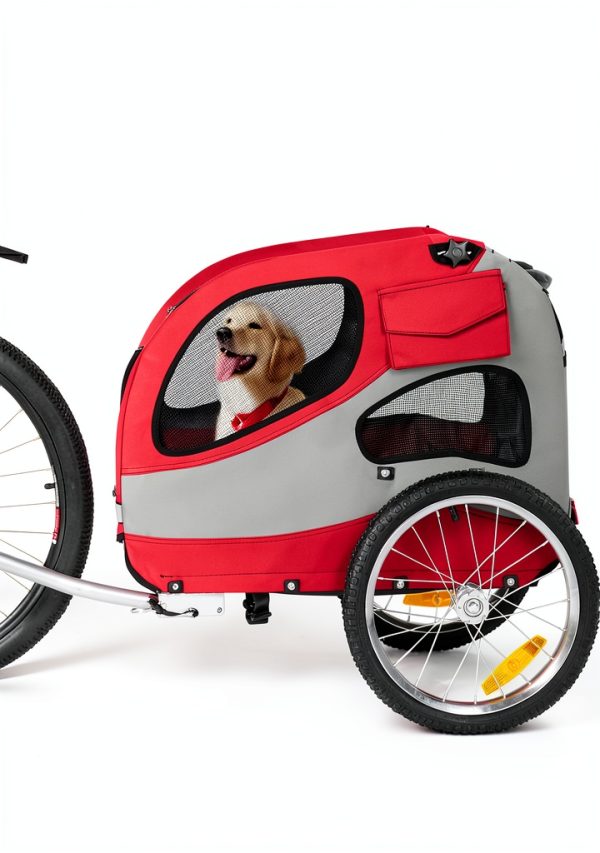 Sepnine Dog Bike Trailer Safety Foldable Pet Carrier-2