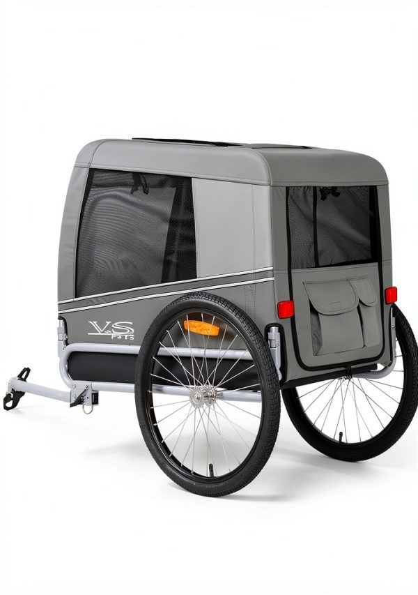Veelar Dog Bike Trailer Steel Frame Large Pet Carrier-2