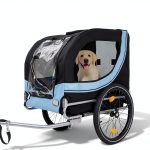 EVGTTI Dog Bike Trailer Large Grey Carbon Steel Pet Carrier-0