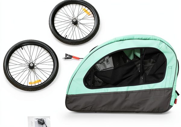 ANOUR Dog Bicycle Trailer Mint Waterproof Pet Carrier-5