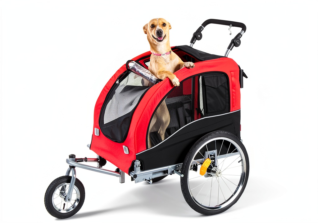 'Best Choice Products Pet Stroller in use on a bike path'