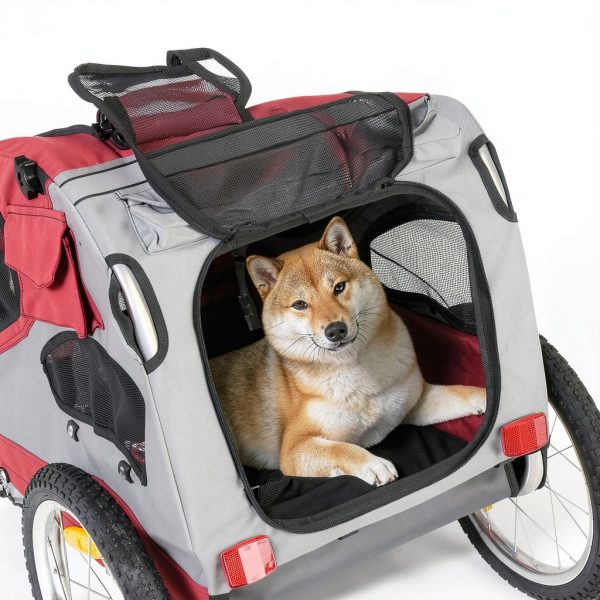 Sepnine Dog Bike Trailer Safety Foldable Pet Carrier-3