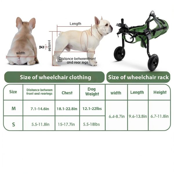 Pet Baby Dog Wheelchair Adjustable Lightweight Olive Green-1