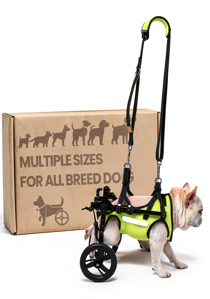 Acesolid dog wheelchair supporting a small dog on grass