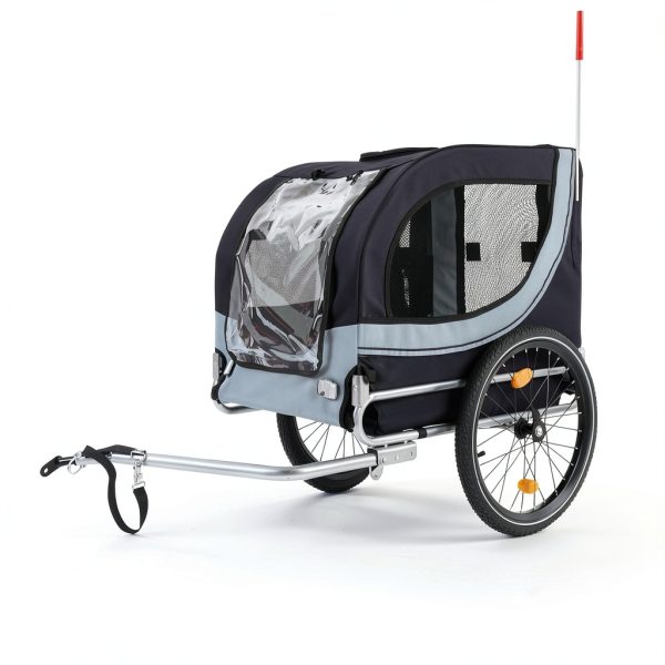 EVGTTI Dog Bike Trailer Large Grey Carbon Steel Pet Carrier-2