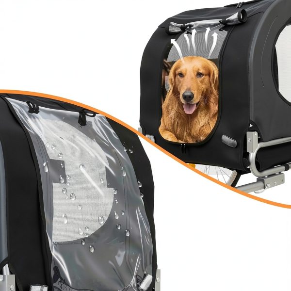 GarveeLife Dog Bike Trailer Gray Heavy Duty Weatherproof-6
