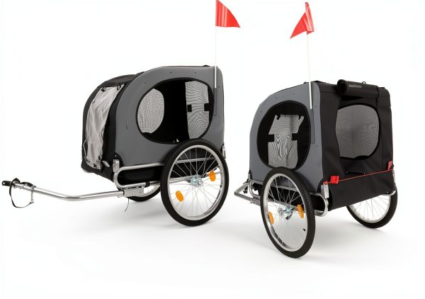GarveeLife Dog Bike Trailer Gray Heavy Duty Weatherproof-1