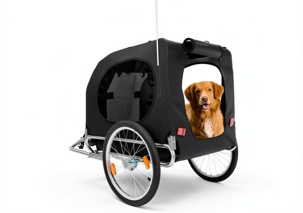 GarveeLife Dog Bike Trailer Gray Heavy Duty Weatherproof-2