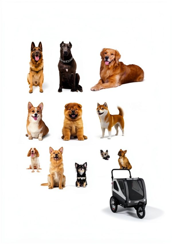VEVOR Dog Bike Trailer Gray White Steel Frame Pet Carrier-2