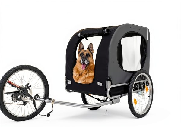 GarveeLife Dog Bike Trailer Gray Heavy Duty Weatherproof-3