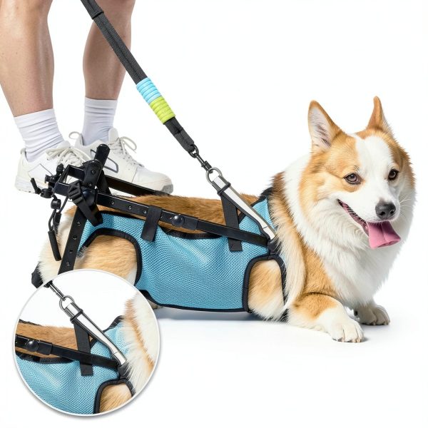 PIBEIBUK Dog Wheelchair Lightweight Adjustable Pet Mobility-4
