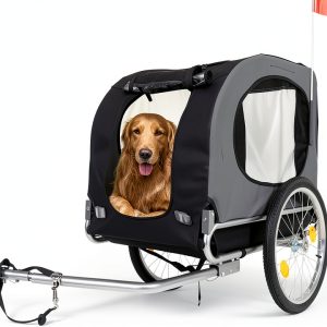 GarveeLife Dog Bike Trailer Gray Heavy Duty Weatherproof-0