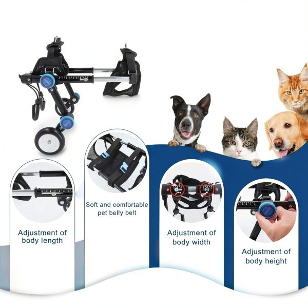 LINCYS Dog Wheelchair Foldable Steel Frame Pet Mobility Aid-4
