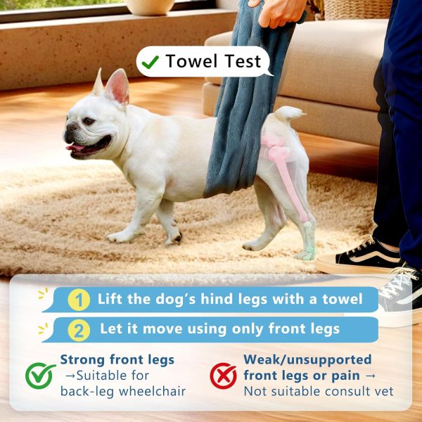 Inanil Dog Wheelchair Blue Aluminum Pet Mobility Aid-6