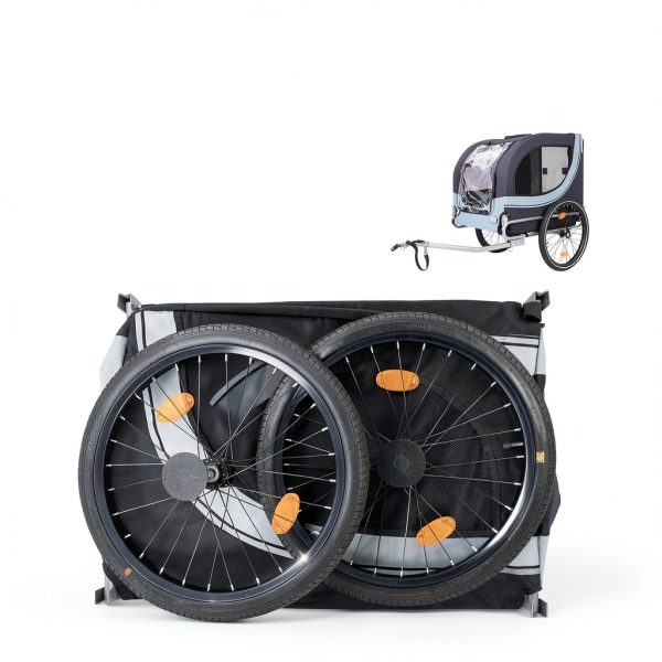 EVGTTI Dog Bike Trailer Large Grey Carbon Steel Pet Carrier-7