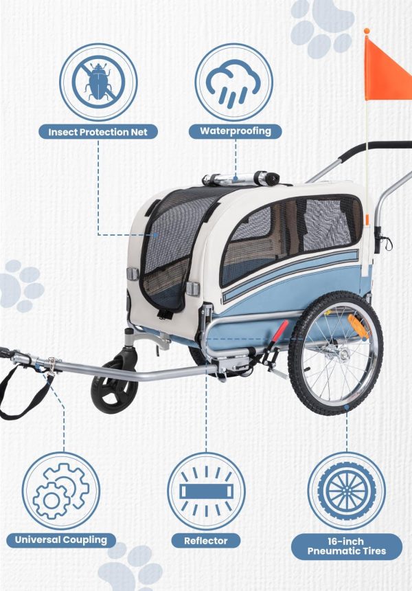OSKAR BEBEHUT Dog Bicycle Trailer Safety Belt Weatherproof-2