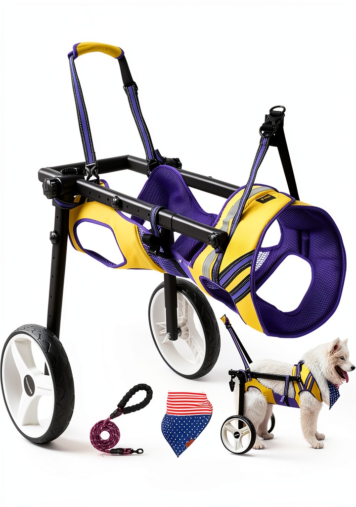 Installing Lokshun Dog Wheelchair Back Legs Aluminum Adjustable X-Large on a wooden floor