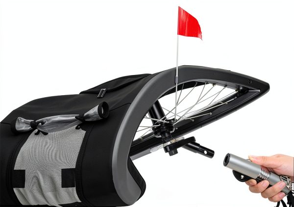 GarveeLife Dog Bike Trailer Gray Heavy Duty Weatherproof-4