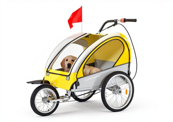 LUCKYERMORE Dog Bicycle Trailer Weatherproof Multicolor Pet-5