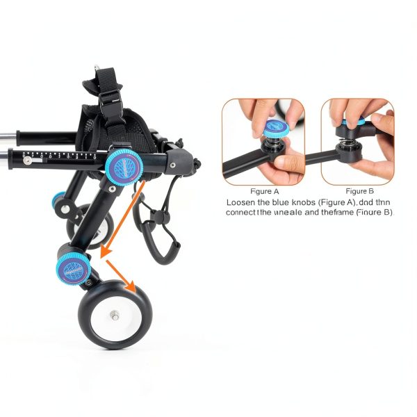 LINCYS Dog Wheelchair Foldable Steel Frame Pet Mobility Aid-5