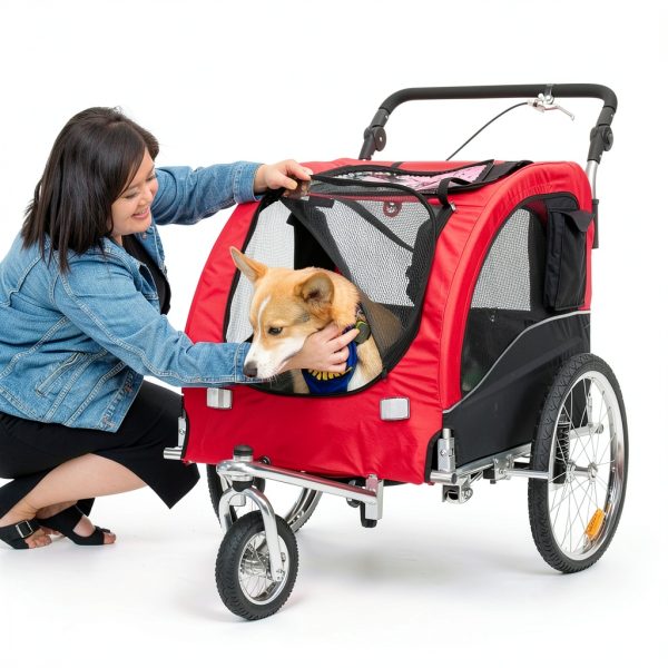 Best Choice Products Pet Stroller Bike Trailer Steel Frame-2