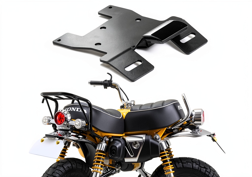WEIXINRACING Monkey 125 license plate bracket installed on a motorcycle