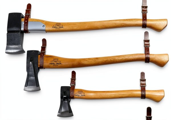 Helko Werk Axe Hangers Leather Straps Brown Adjustable Wall Mount-1