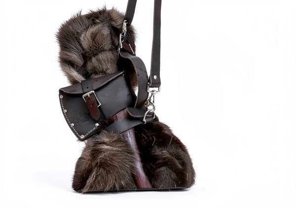 Helko Werk Axe Hangers Leather Straps Brown Adjustable Wall Mount-5