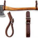 Helko Werk Axe Hangers Leather Straps Brown Adjustable Wall Mount-0