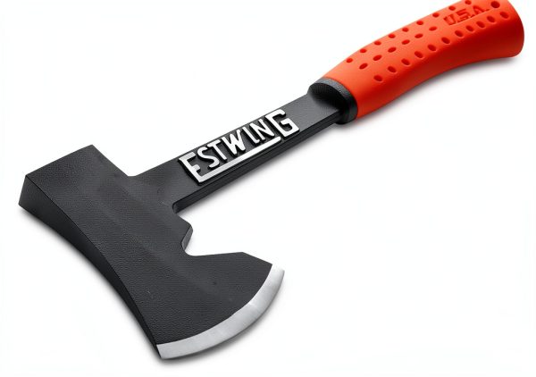 Camper's Axe Estwing 14" Hatchet with Tent Stake Puller Orange Grip-1