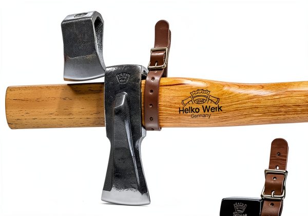 Helko Werk Axe Hangers Leather Straps Brown Adjustable Wall Mount-3