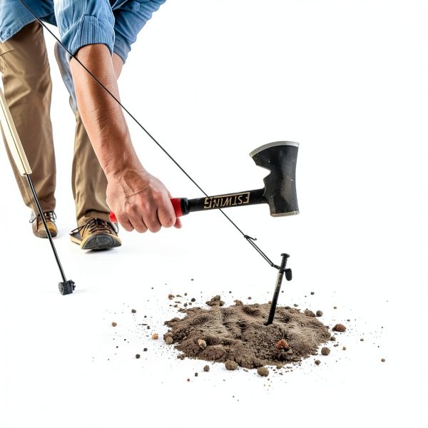 Camper's Axe Estwing 14" Hatchet with Tent Stake Puller Orange Grip-4