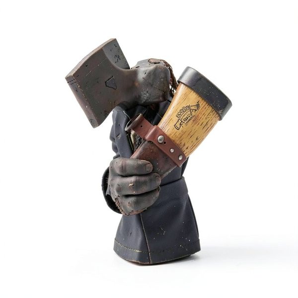 Helko Werk Axe Hangers Leather Straps Brown Adjustable Wall Mount-4